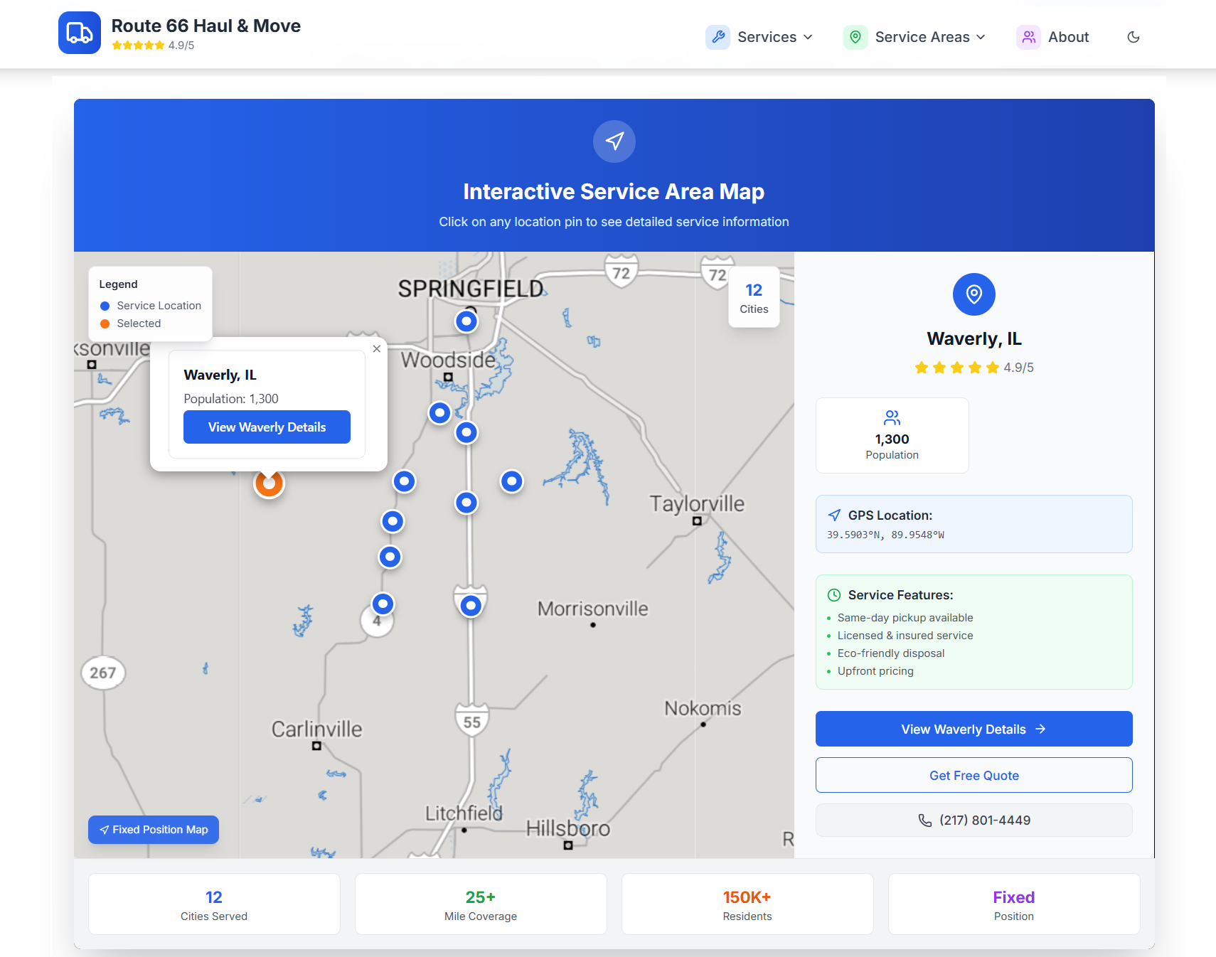 Route 66 Haul & Move Interactive Map